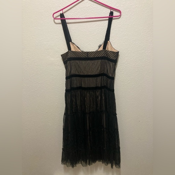 Vintage 1980s BCBGMaxAzria Black Midi Dress Size 10 Bewitched Boho Whimsigoth - Picture 4 of 8